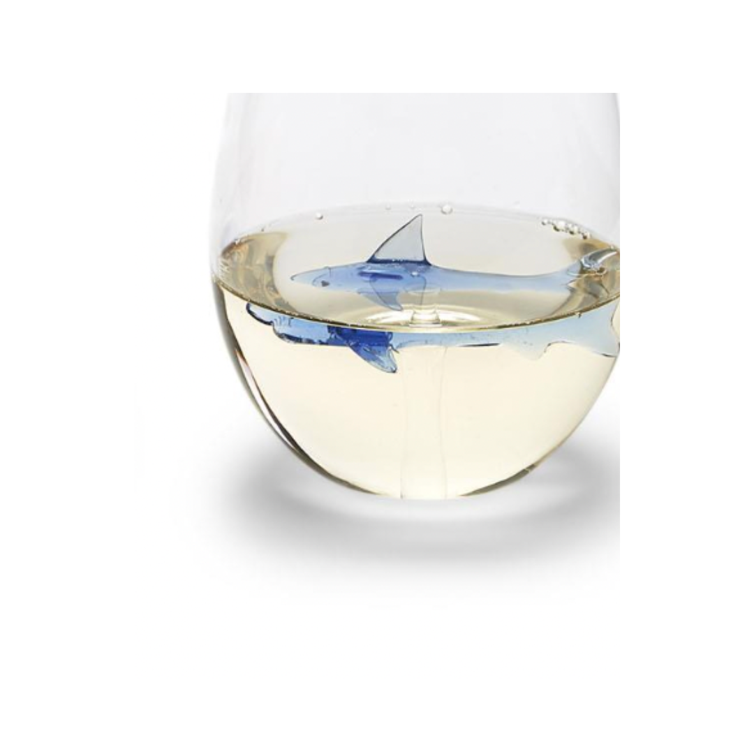 Great White Shark Stemless Wine Glass