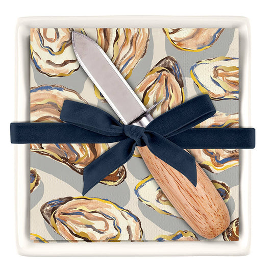 Ceramic Napkin Tray with Shucker