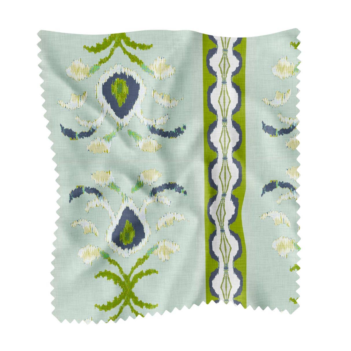 Rosemary Stripe Lagoon Sample Swatch: 9" x 9" Sample Swatch
