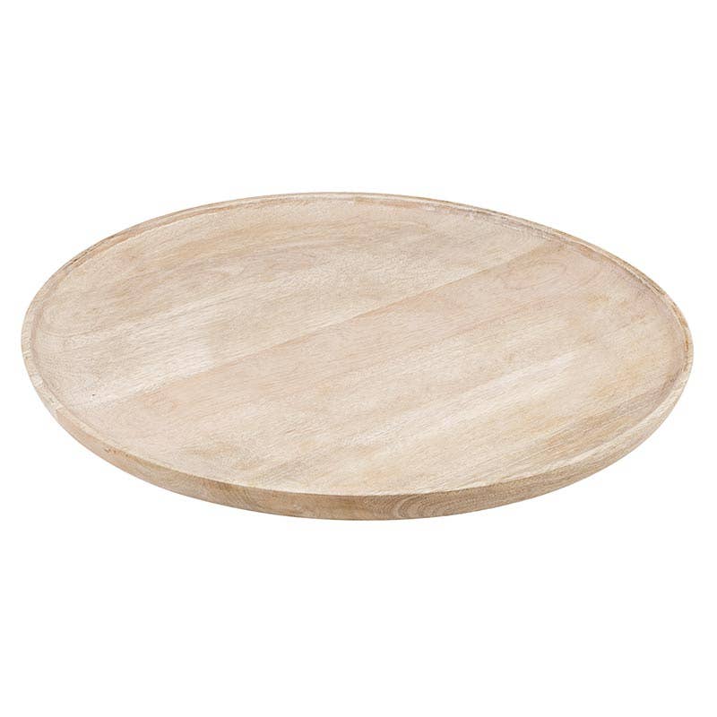 Light Wash Round Serving Tray