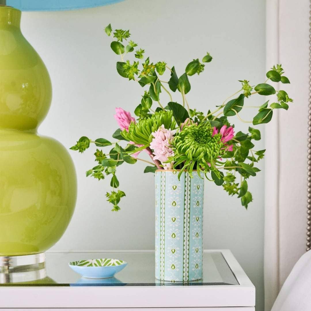 Rosemary Stripe Blue Vase: One Size