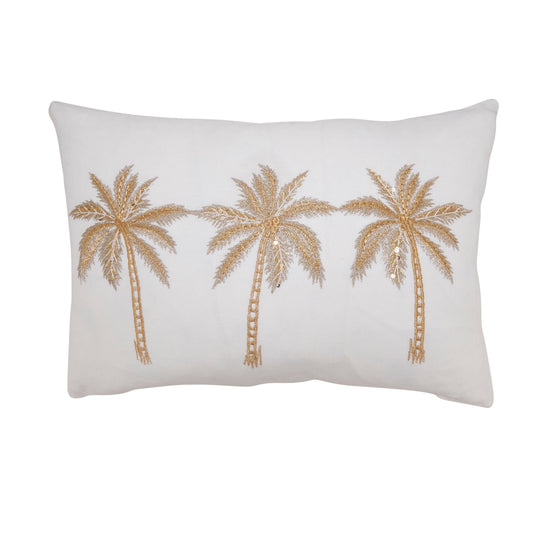 Palm Trees Pillow: Gold / Cover Only / 12"x18"