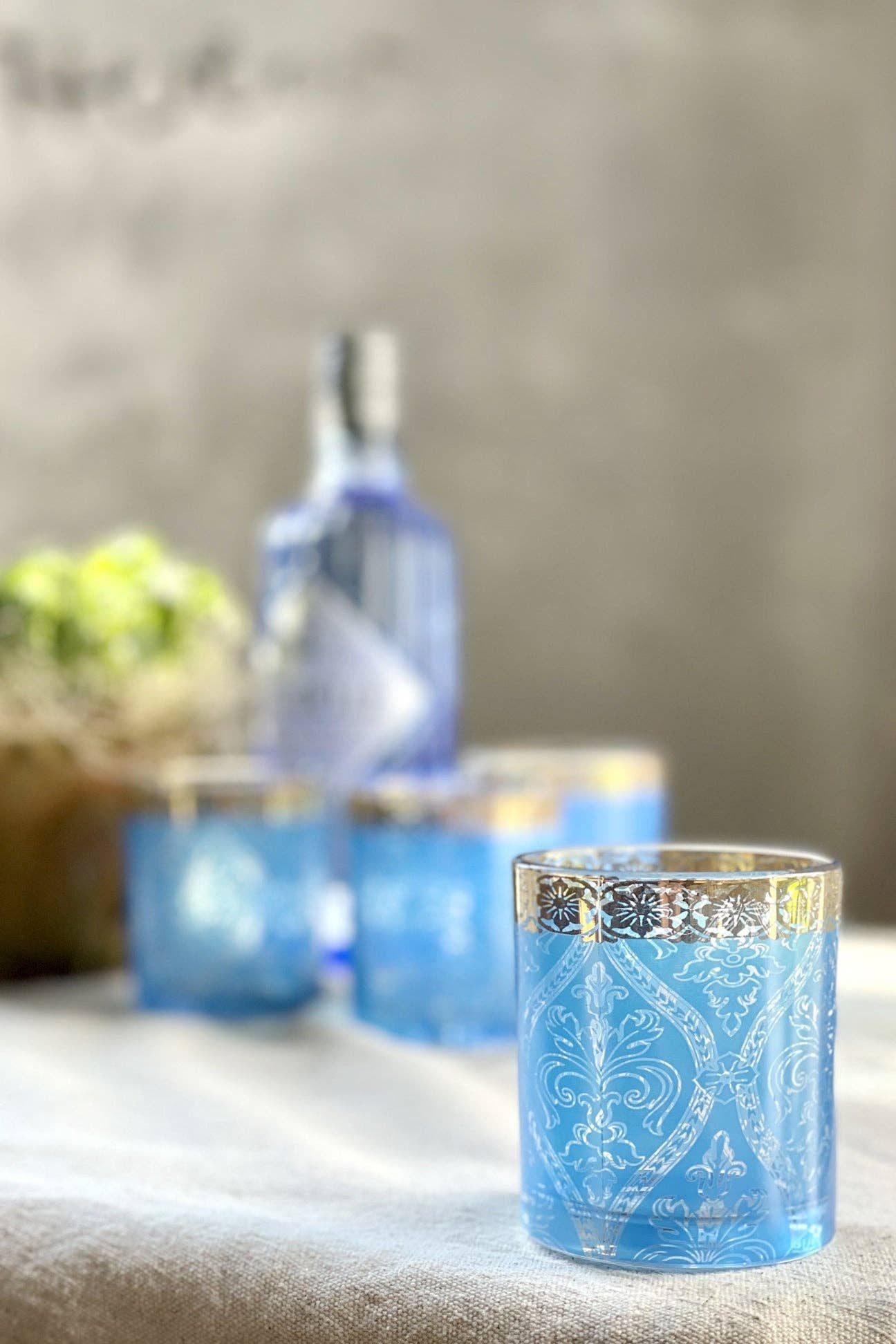 Patina Vie Turquoise Gem Cocktail Glass