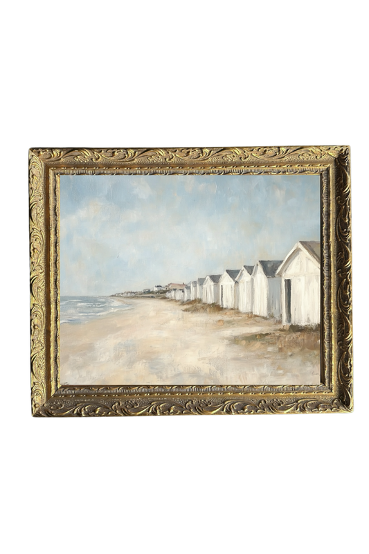 Vintage Beach Town | French Brass Gold Mould Framed Art: 8 x 10