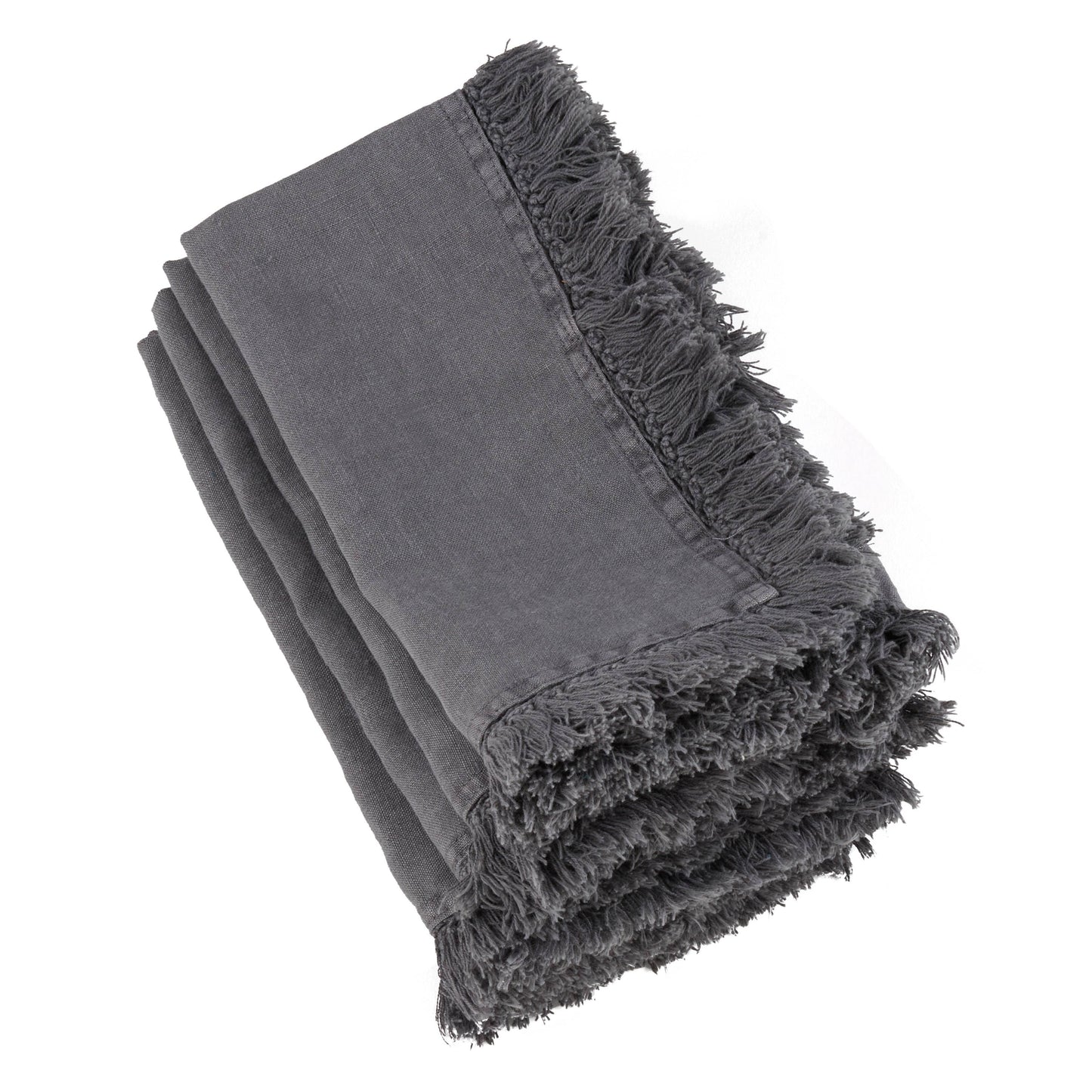 Stonewashed Fringe Napkin -Sold per 4pcs, Priced per Piece: Natural / 20"