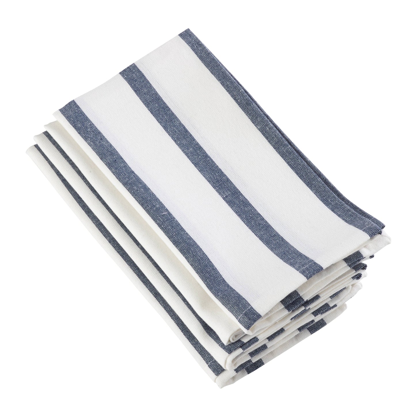 Striped Napkin - Denim Blue and White Shades: Navy Blue / 20"