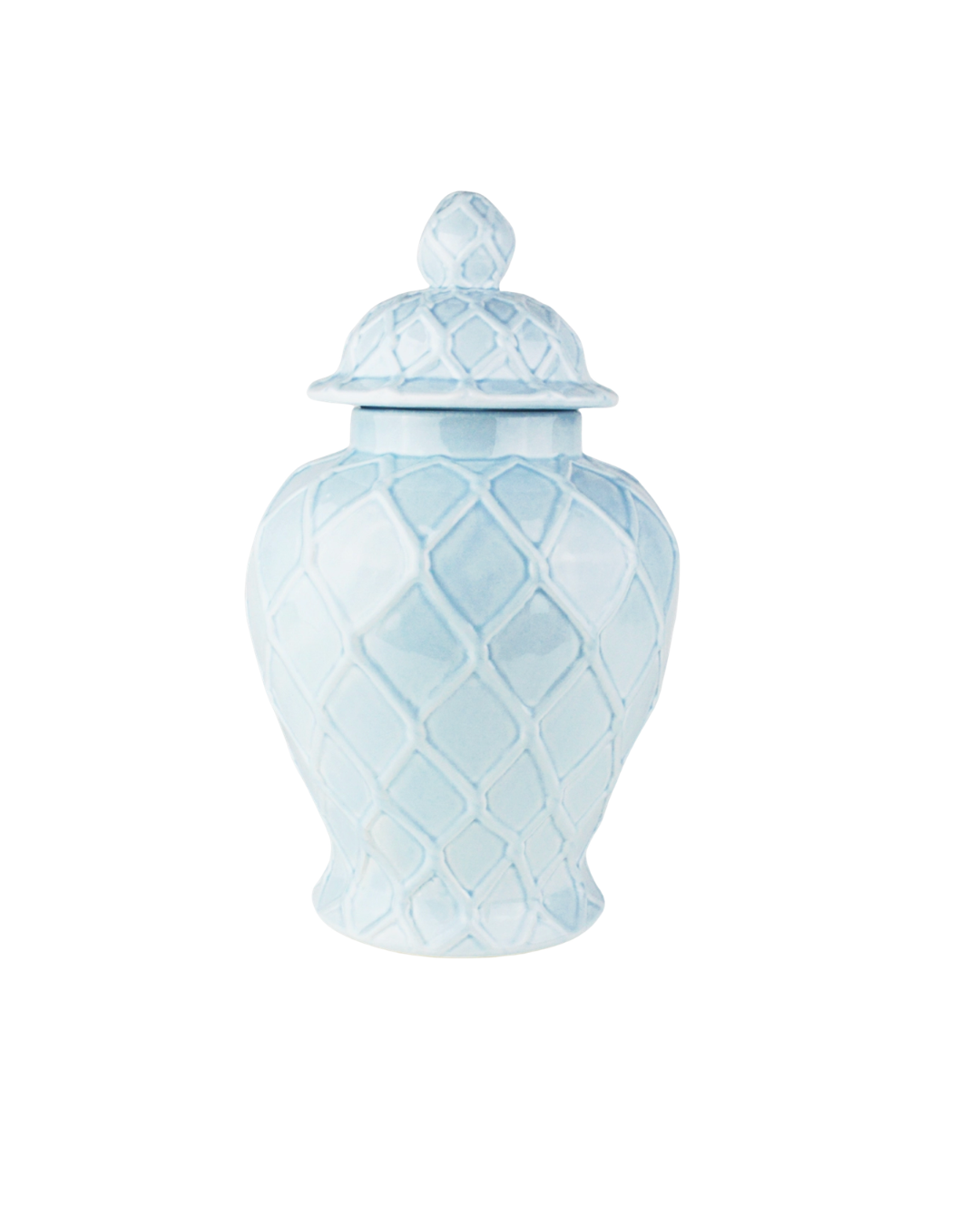 Blue Textured Ginger Jar- Large