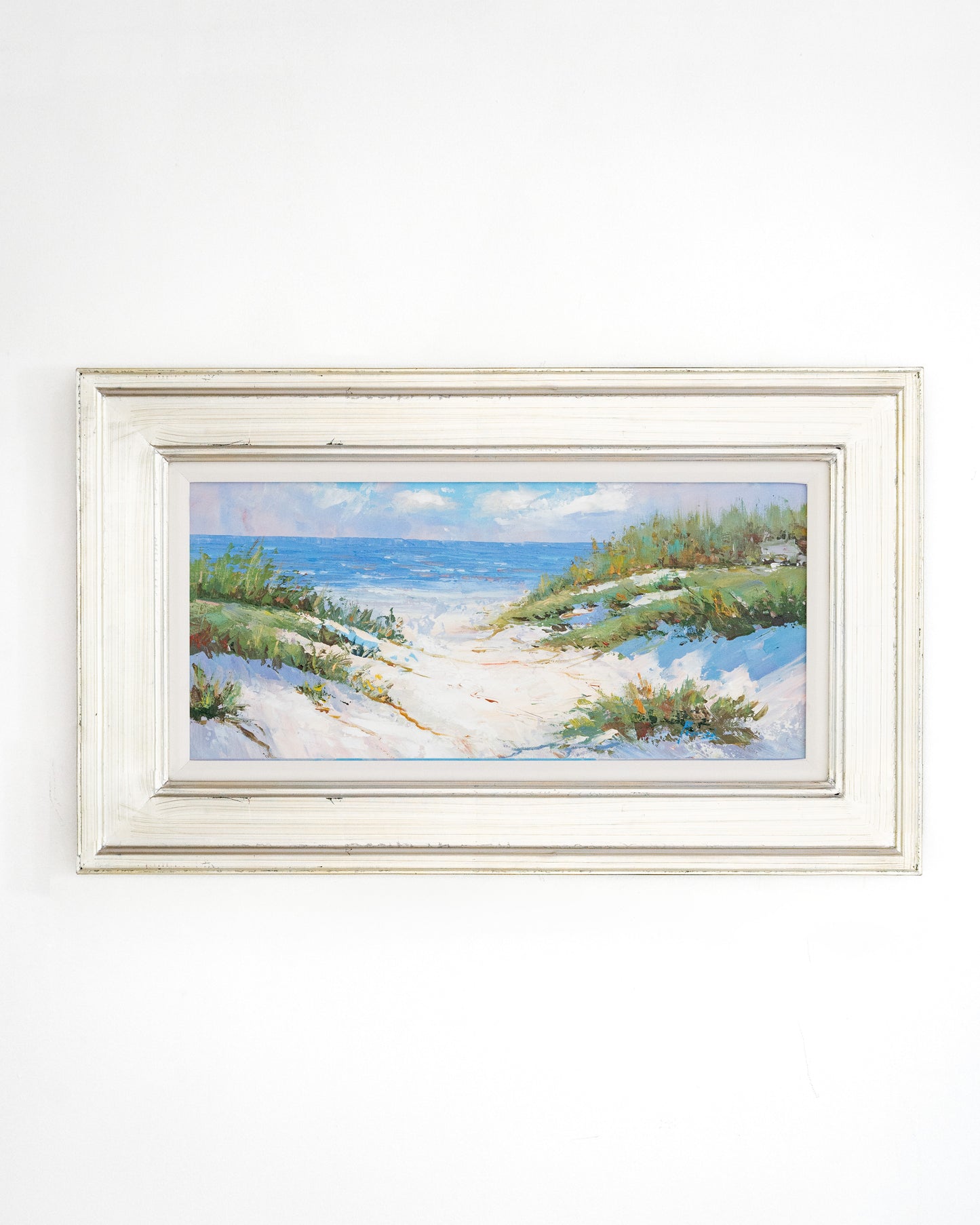 Large Silver Framed Beach Art