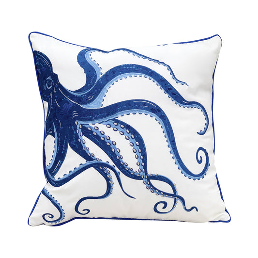 Blue Octopus Indoor/outdoor Pillow