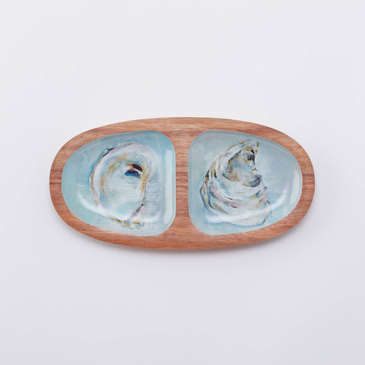 Stormy Shell Wood Serving Tray