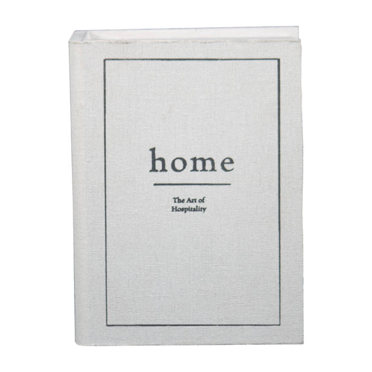 Home White Faux Book Decorative Wood Storage Box with Lid
