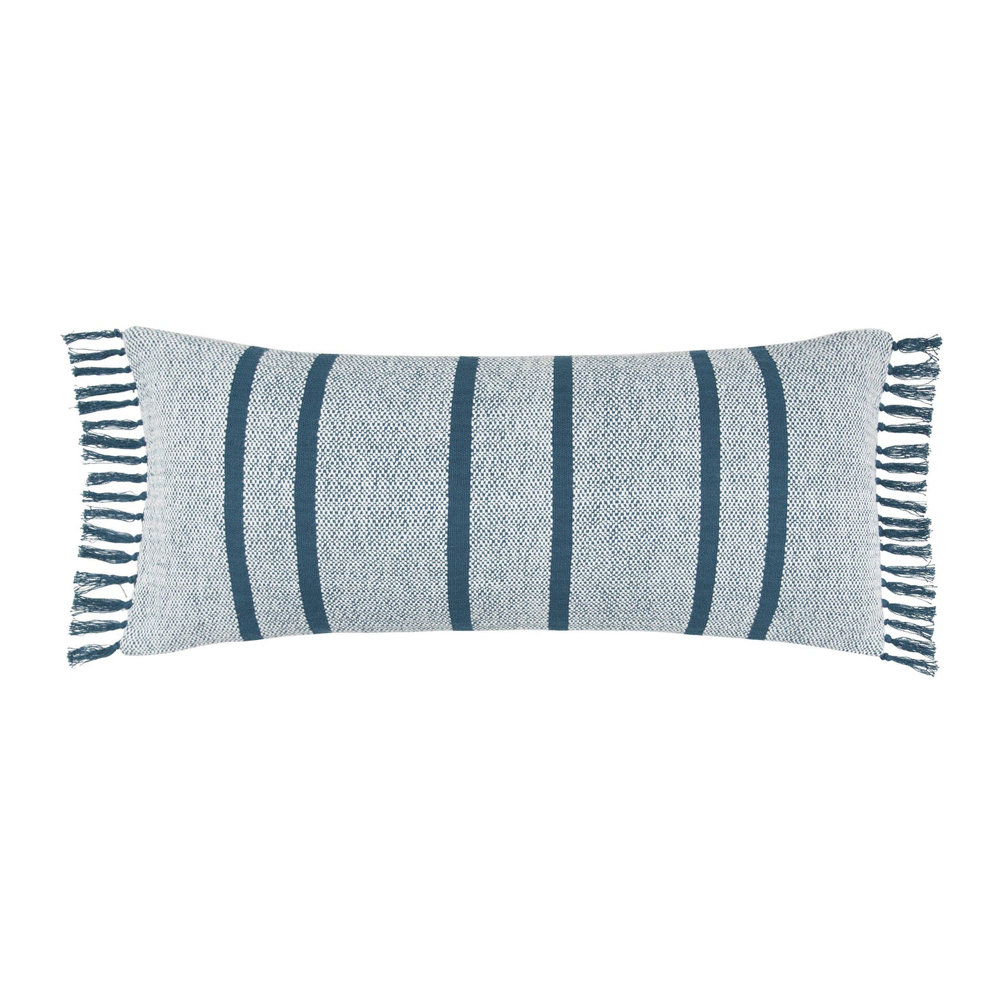 Striped Tassle Lumbar Pillow