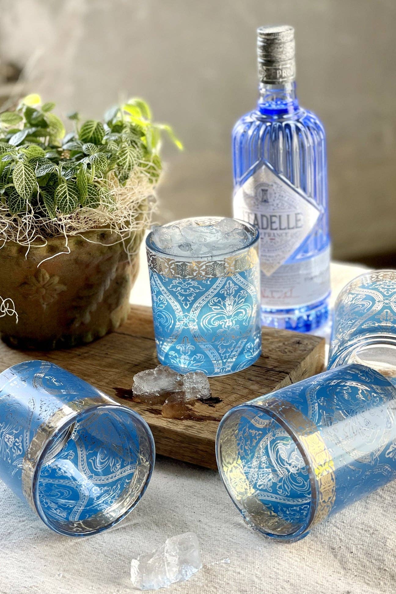 Patina Vie Turquoise Gem Cocktail Glass