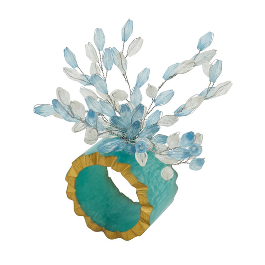 Beaded Bliss Resin Napkin Ring: Aqua