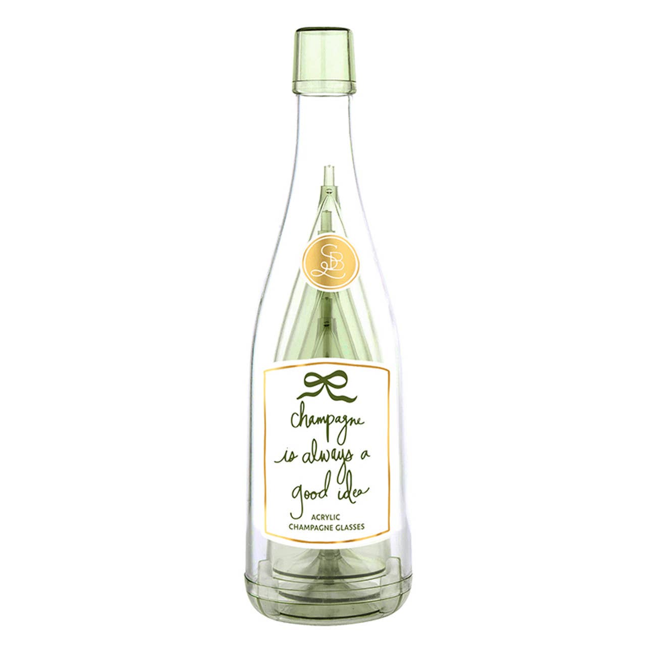 Acrylic Champagne Bottle + Glasses