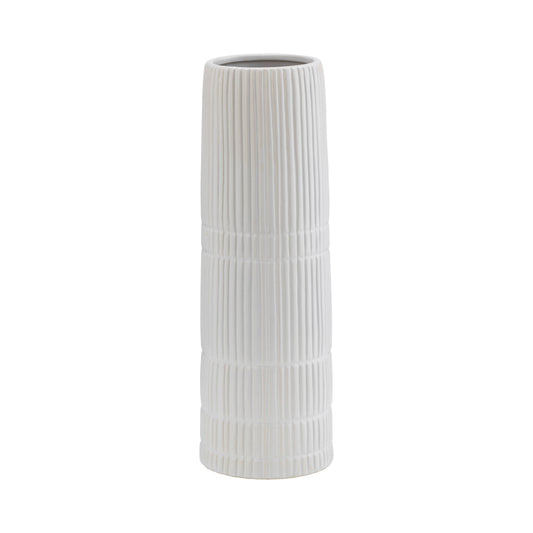 Textured White Vase