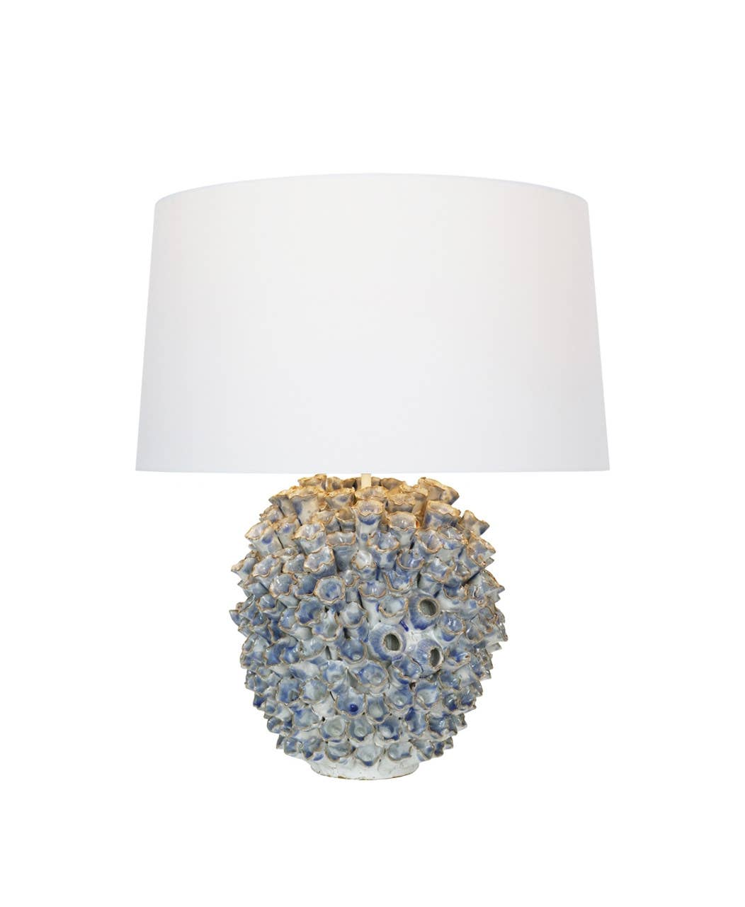 El Coral Blue Handmade Thai Ceramic Accent/Desk Lamp