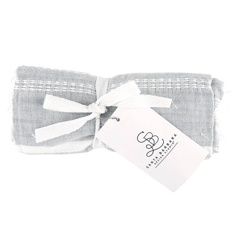 Hand Towel - Grey and White