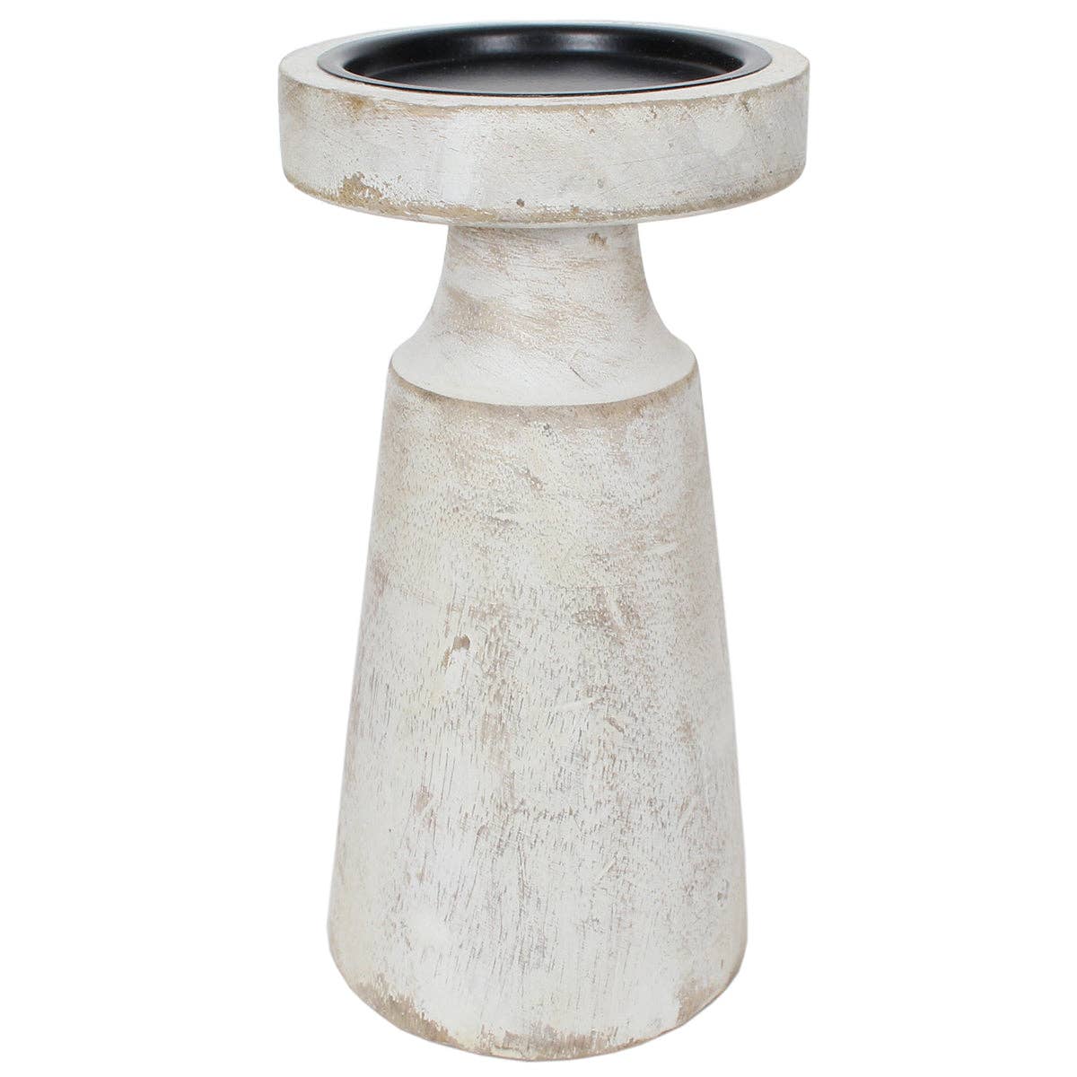 White Wash Candle Holder