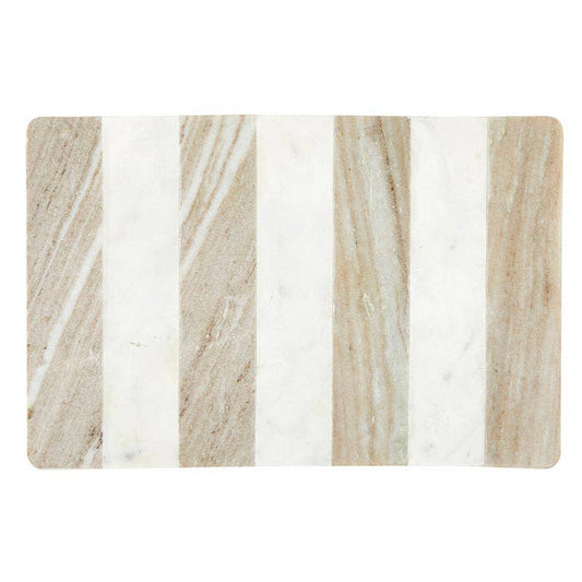 Beachy White Marble and Tan Stripe Board