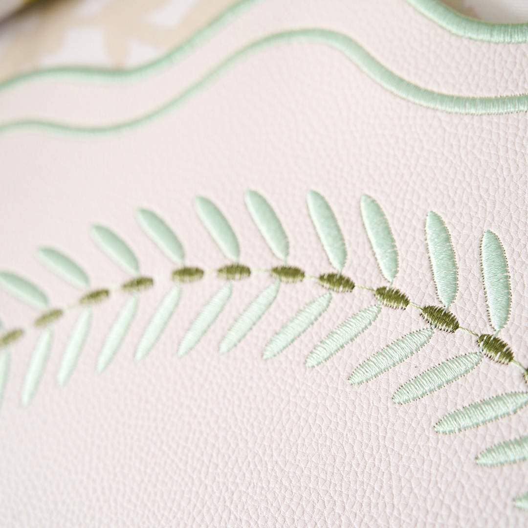 Scalloped Embroidered Feather Placemats - Sea Glass, SumnerEdit (Set of 4): One Size