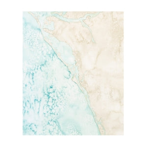 Coastal Watercolor Map Tea Towels