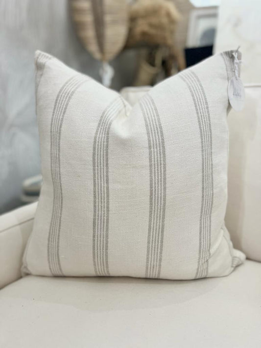 Grey and White Stripe Pillow