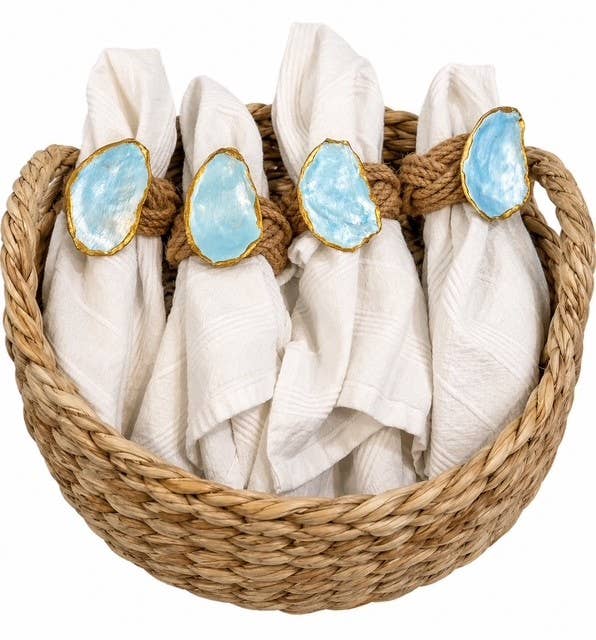 Handmade Pearl Oyster Napkin Rings