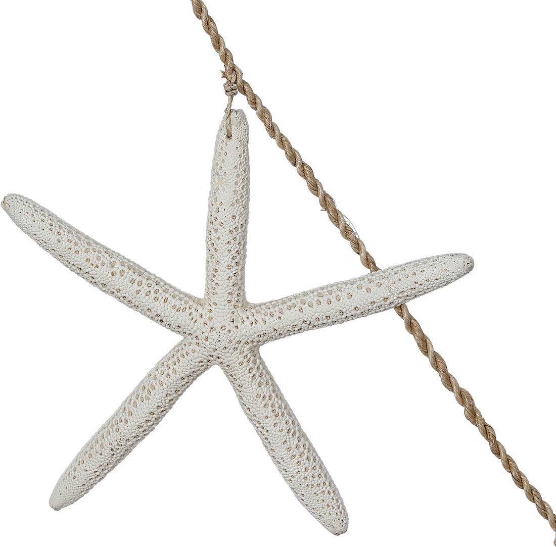 Nine White Finger Starfish Garland