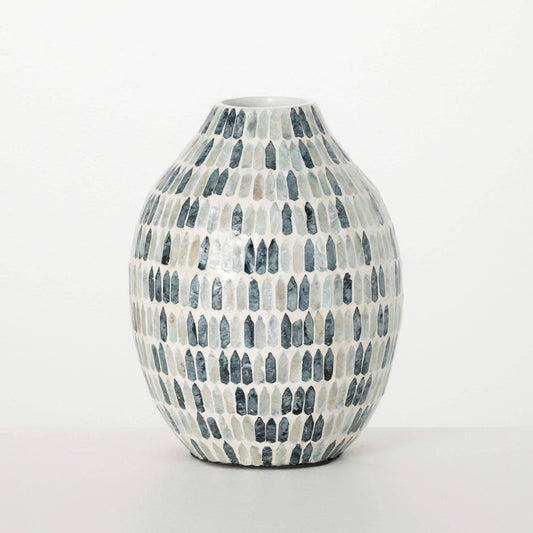 Blue Bamboo Capiz Vase