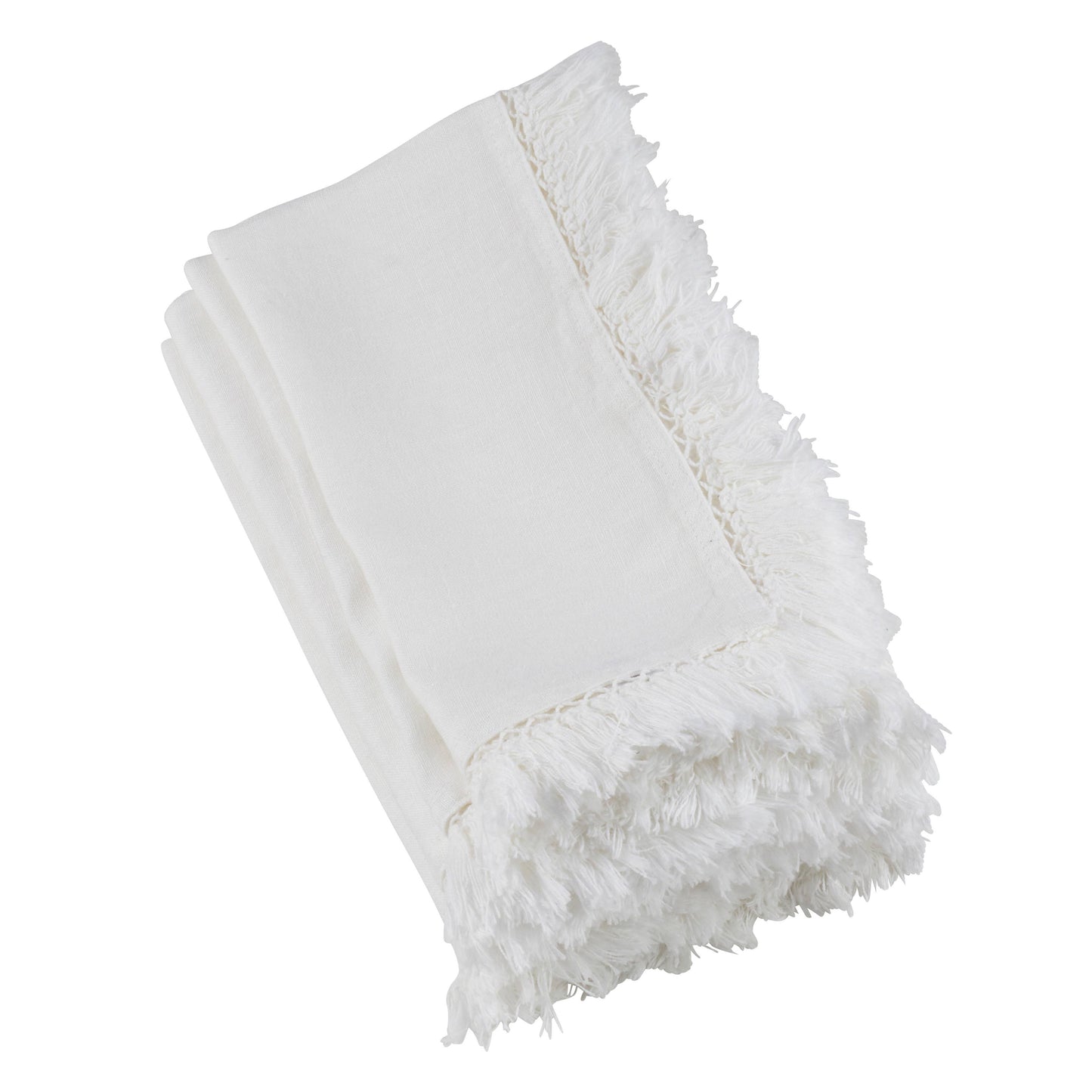 Stonewashed Fringe Napkin -Sold per 4pcs, Priced per Piece: Natural / 20"