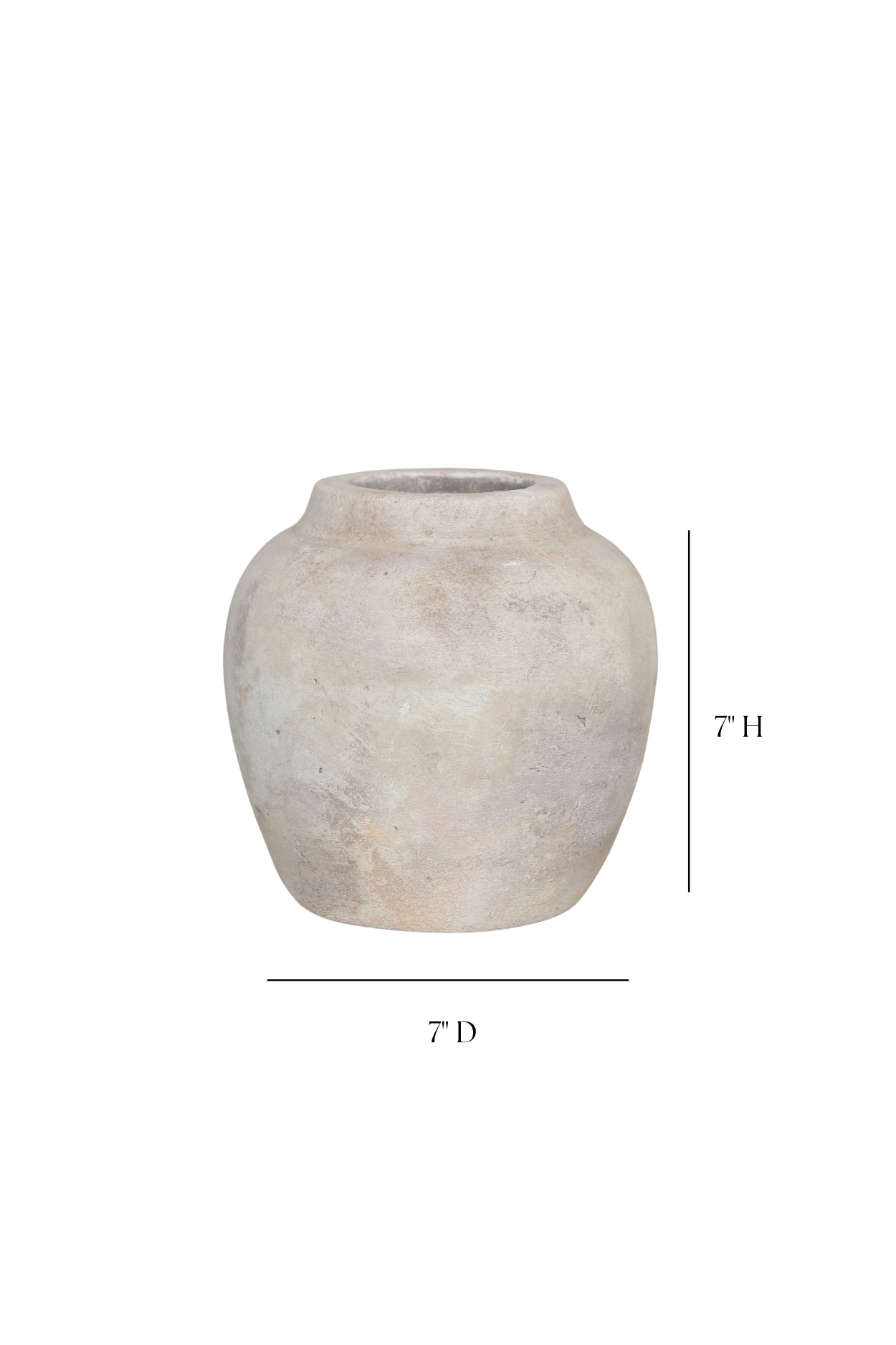 Hacienda Light Wash Round Vase-  Medium