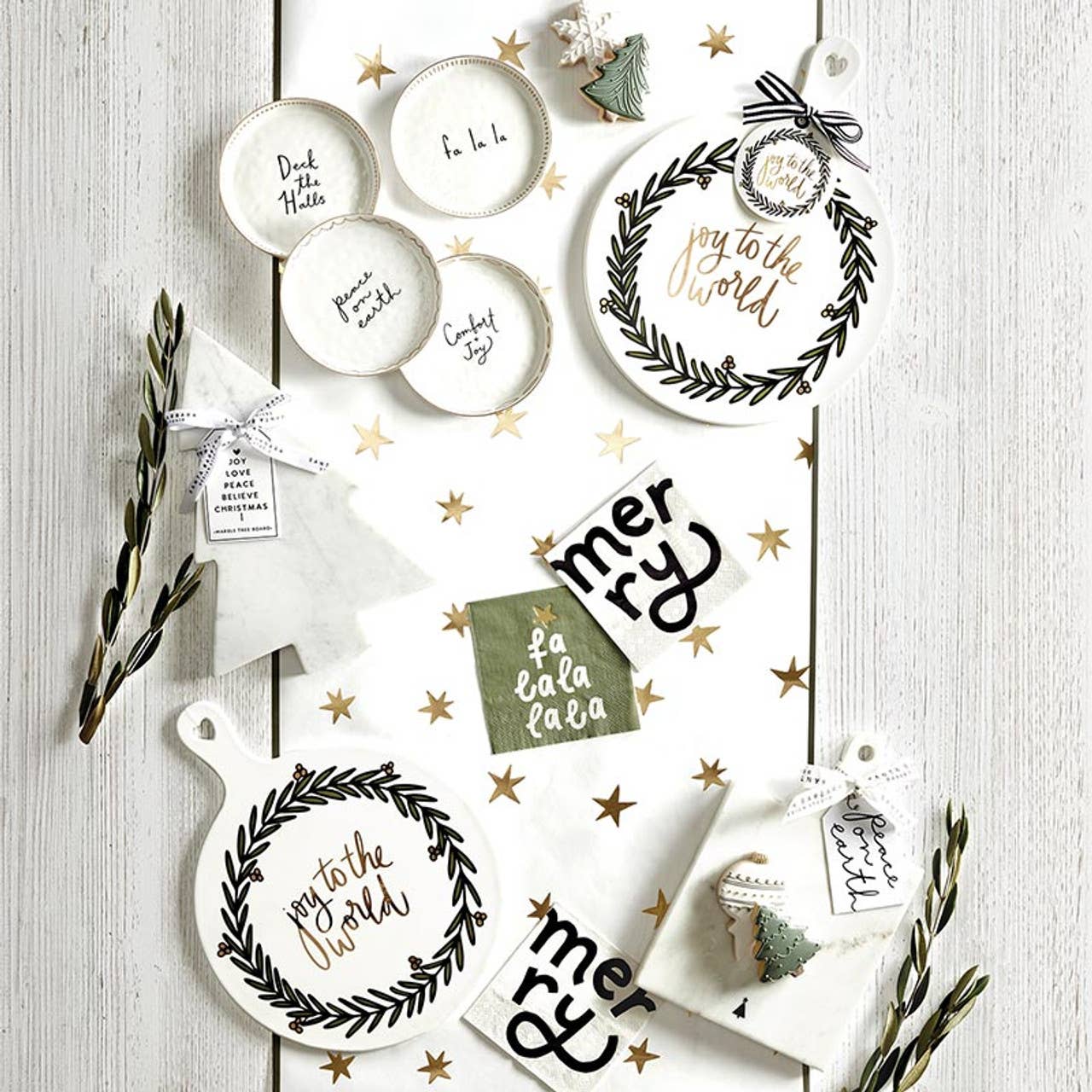 Coastal Marble Christmas Tree Board