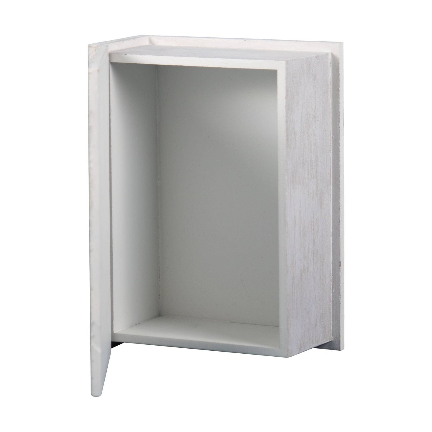 Home White Faux Book Decorative Wood Storage Box with Lid