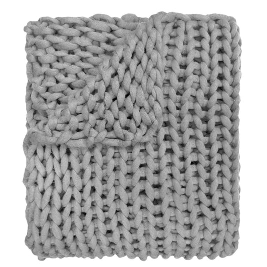 Coastal Grey Chunky Knit Throw