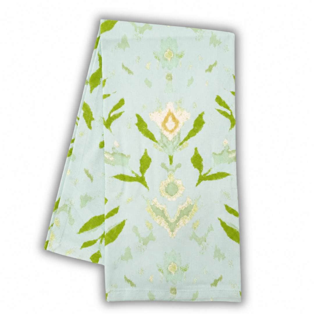 Petal Garden Aqua Tea Towel: One Size