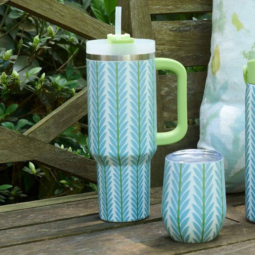 Frond French Blue 12 oz. Wine Tumbler: One Size