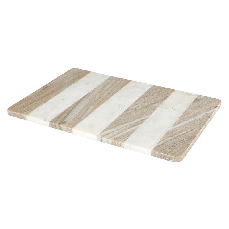 Beachy White Marble and Tan Stripe Board