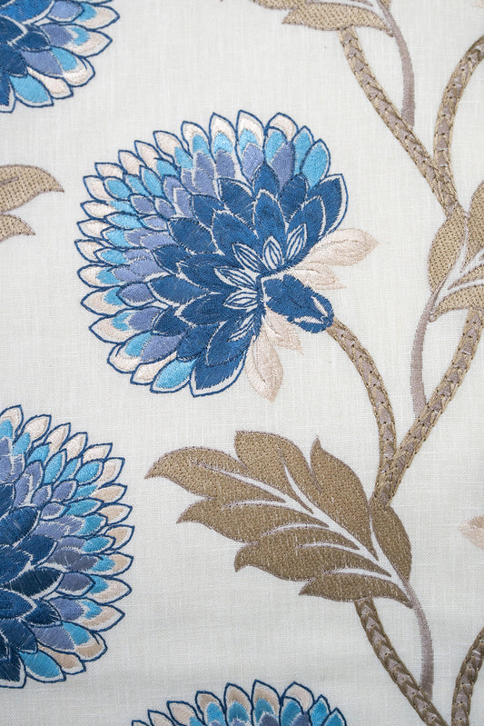 Ariella Navy Floral Embroidered Fabric