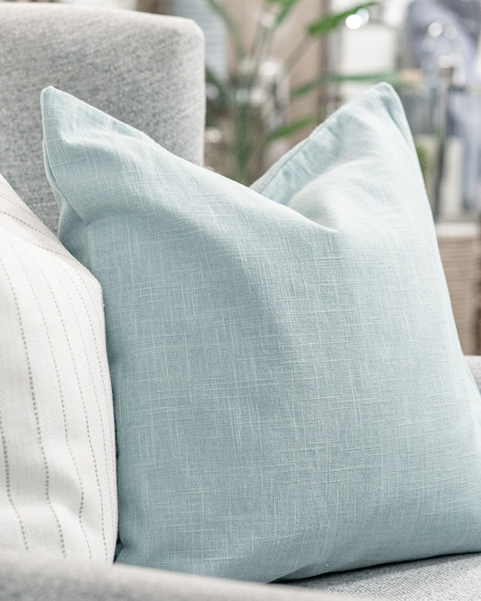 Blue Linen Pillow