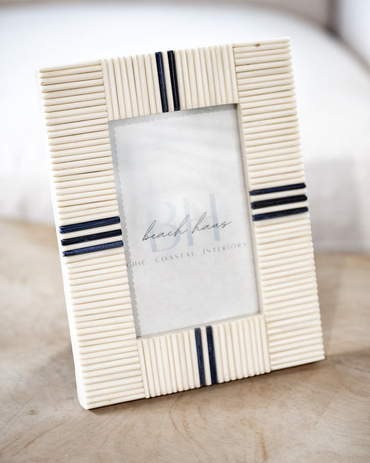 Stacks Natural Bone Frames with Lapis Inlay