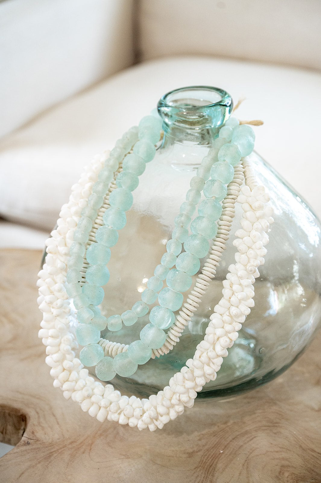 Recycled Glass Beads: Teal / Small