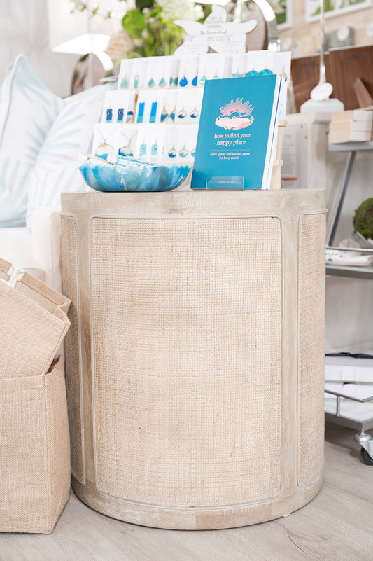White Oak Cane End Table