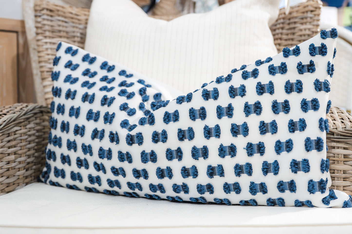 Amalfi Navy & White Pillow Cover I/O