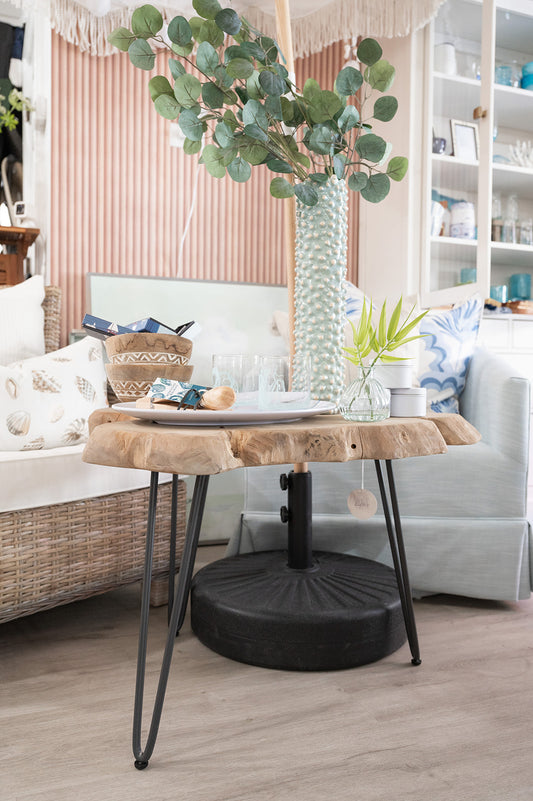 Small Driftwood Table with black legs