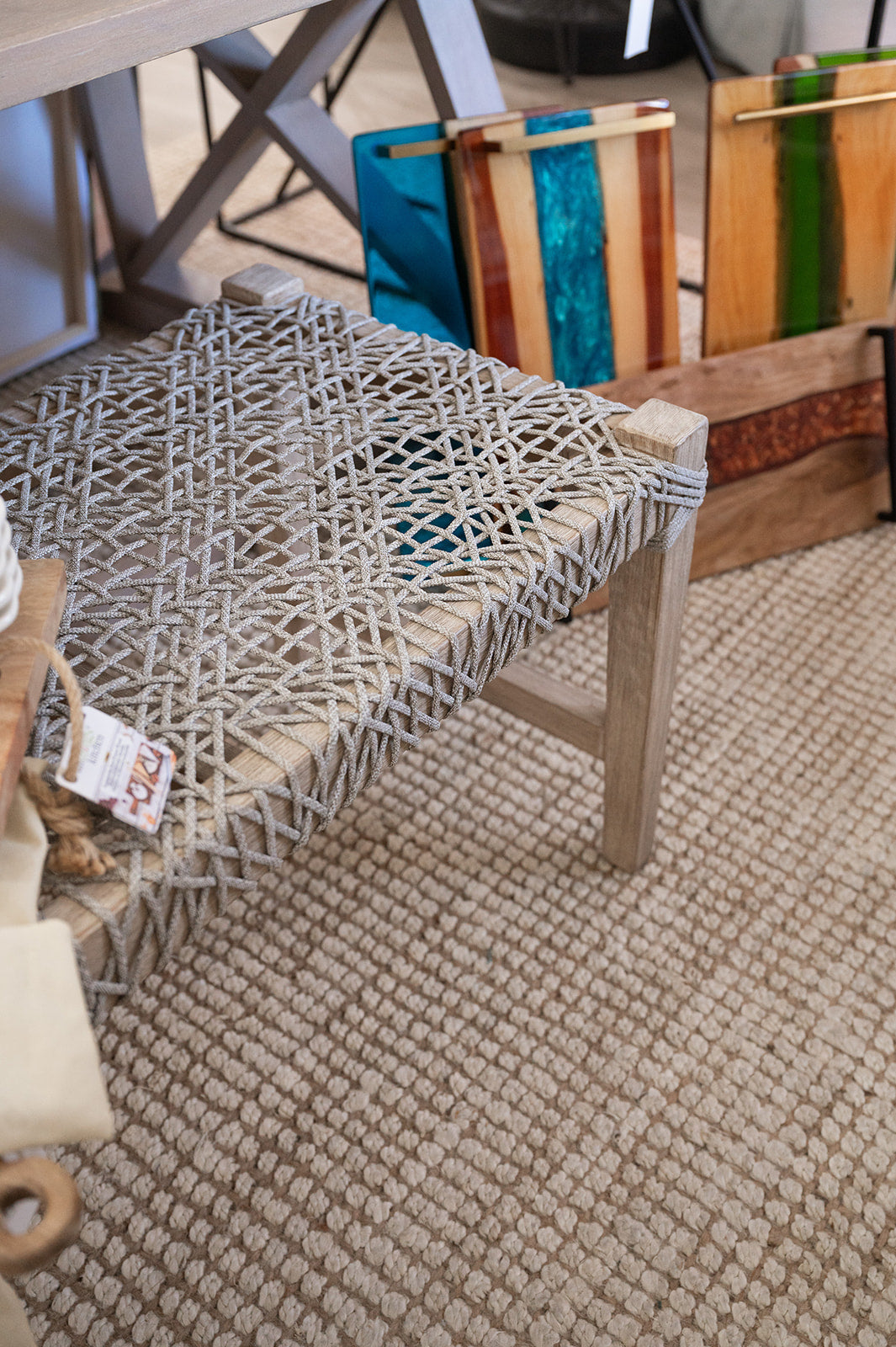 Grey Woven Bench