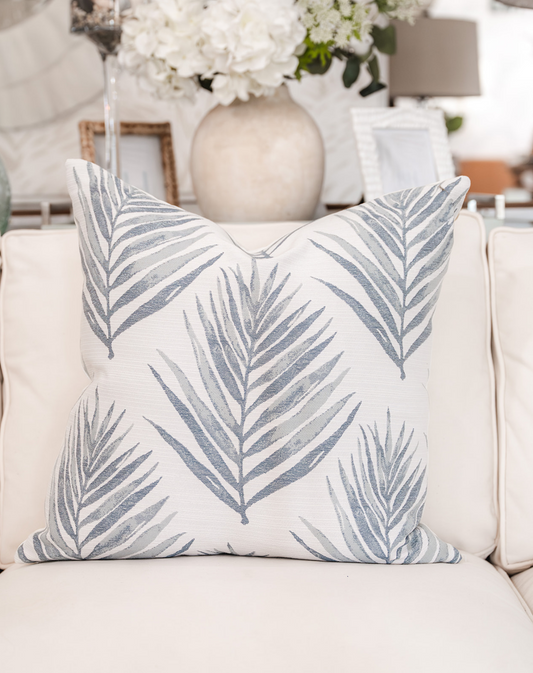 Light Blue Island Palm Indoor/Outdoor Pillow Cover