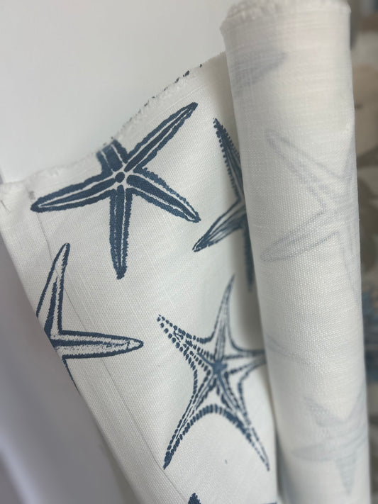 Blue Starfish Printed Fabric