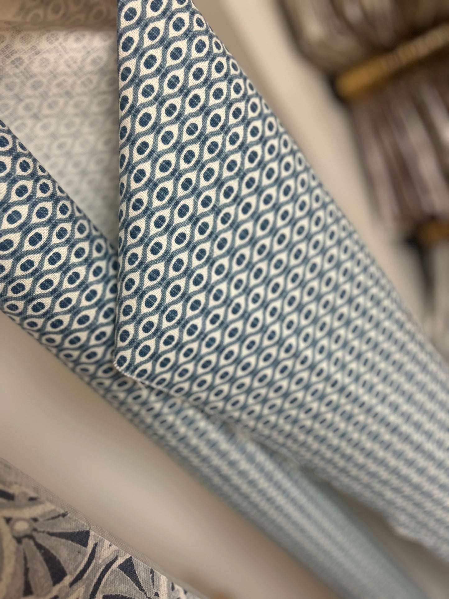 Dottie Blue & White Printed Fabric