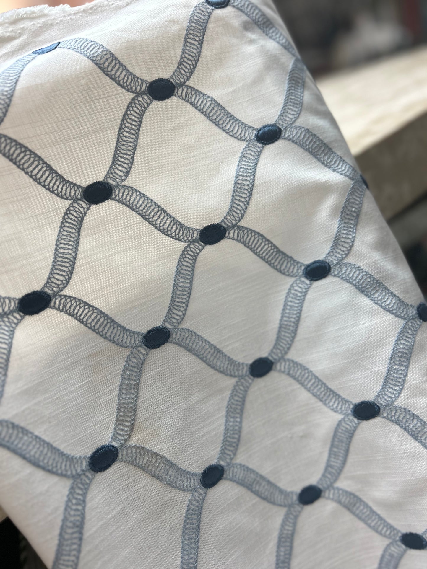 Marina Geometric Embroidered Fabric